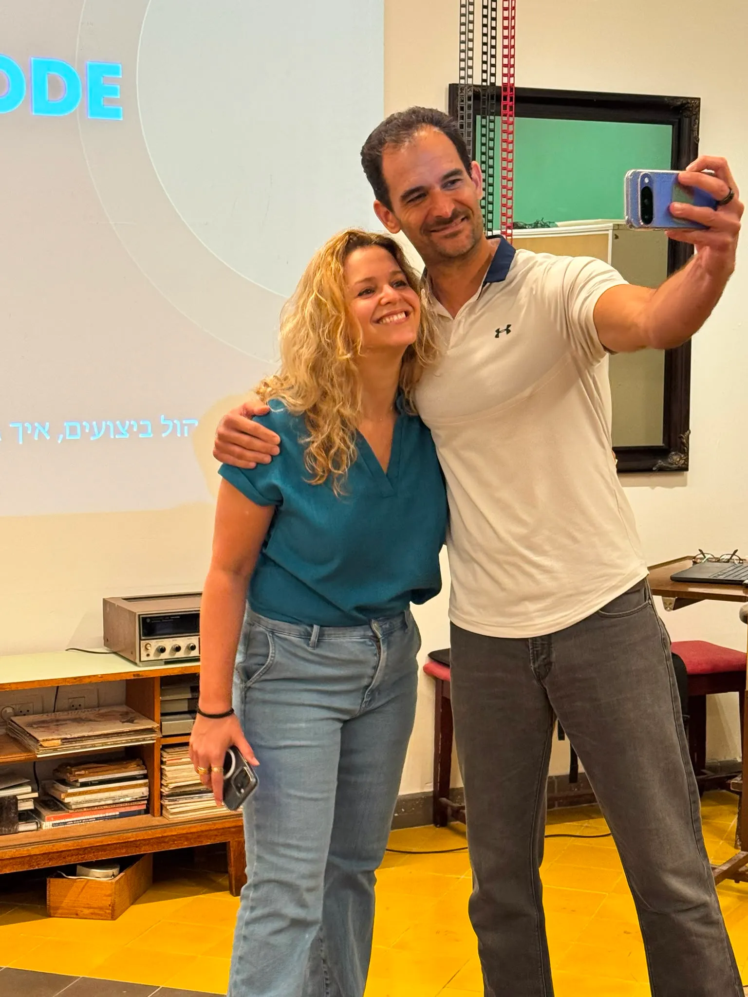 עירית שחר ורועי סעדון במפגש של Leadership Mode בהצלמניה, תל אביב